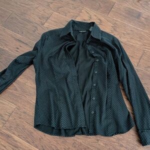 New York & Company Black Button Down Shirt